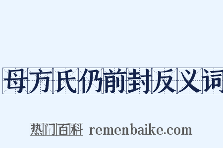 母方氏仍前封反义词是什么意思的图片